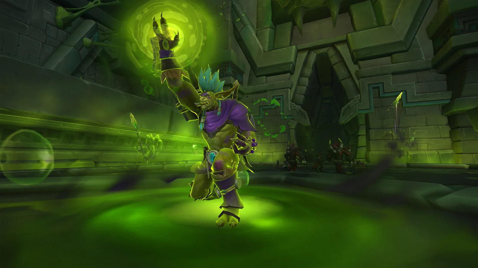 A player fights through venom-filled chambers inside the Altar of Fangs dungeon