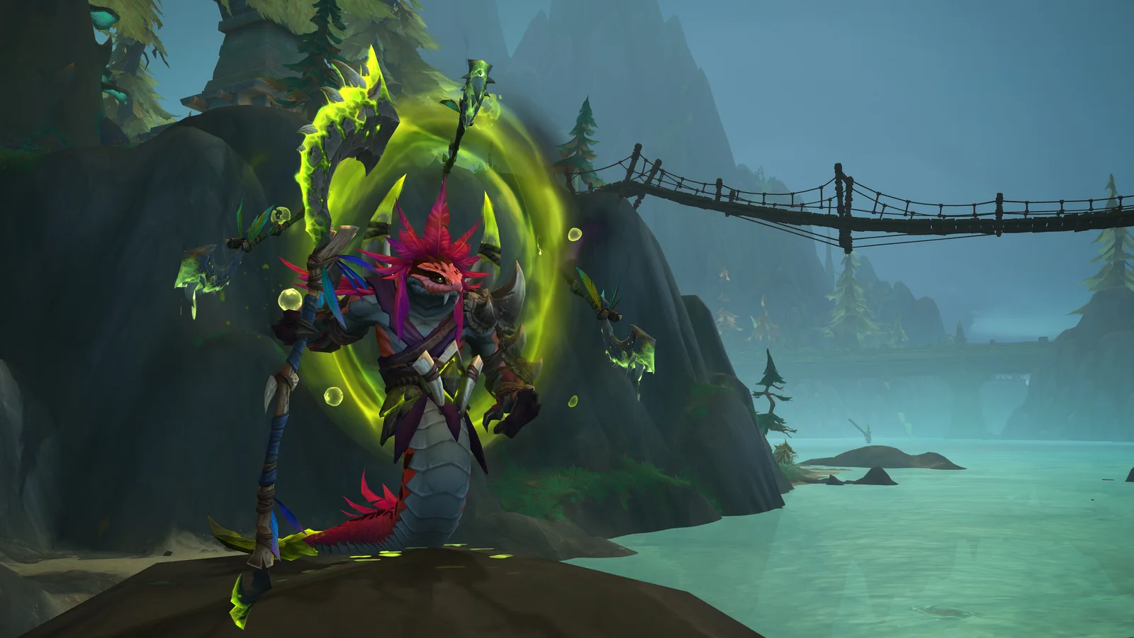 A venomous serpentine enemy appears during a Curse Surge on the Coiled Isle